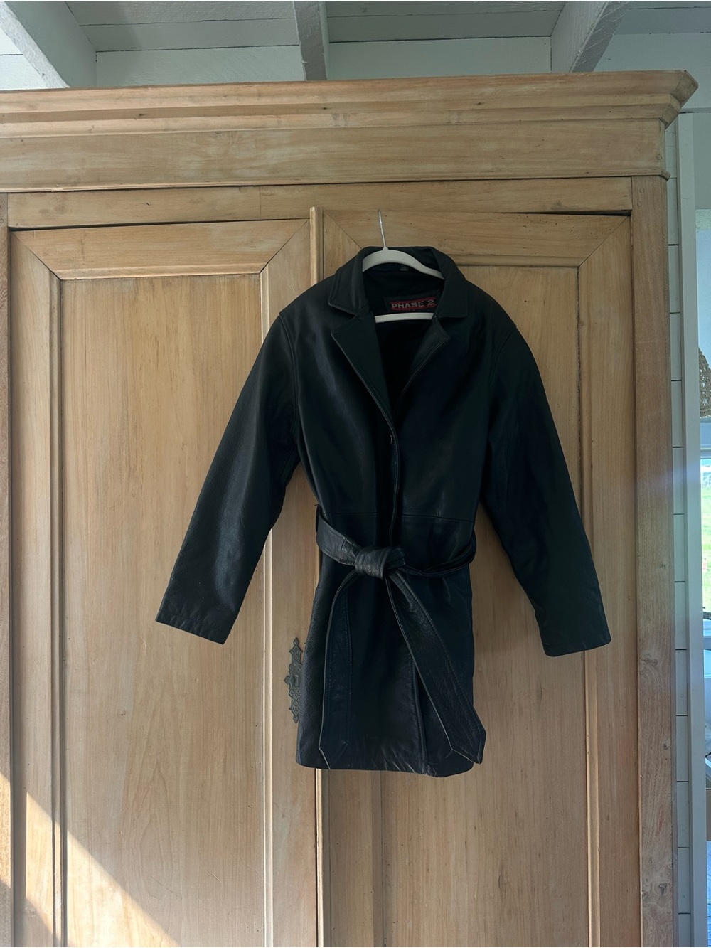 Vintage Leather Belted Jacket 🖤
